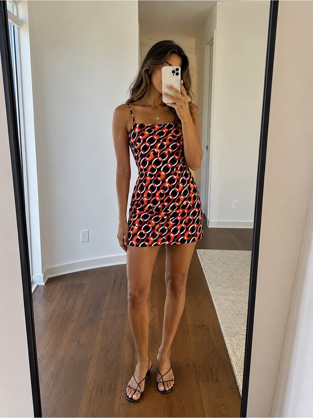 Nasty Gal Collection Retro Geometric Print Slip Mini Dress Size US 8